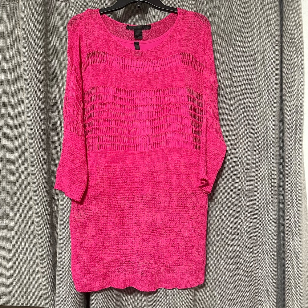 🔴🔴MiracleBody Pink Long Sleeve Tunic & Spaghetti Strap Set